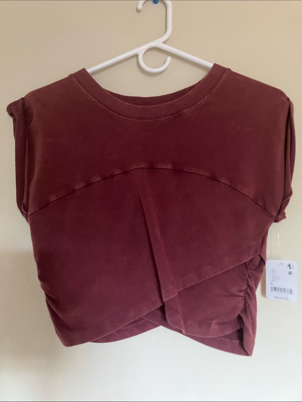 Free People Twist-Front Crop Top - Burgundy Women’s Medium NEW